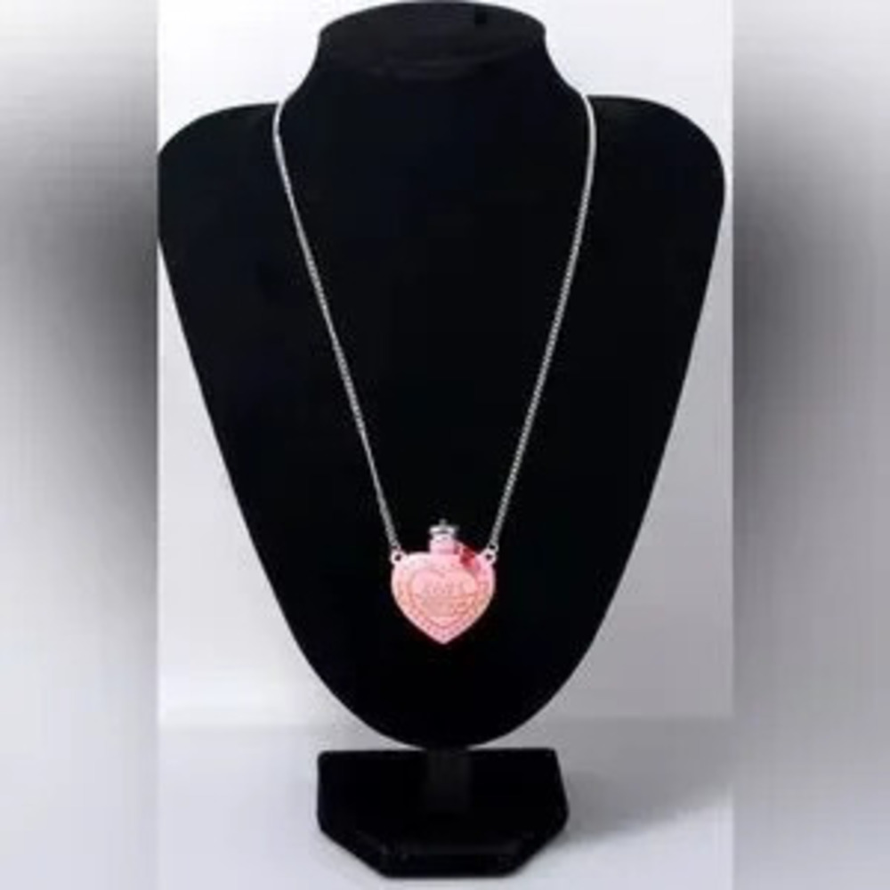 Love Potion Silver Tone Heart Bottle Bohemian Pendant Necklace